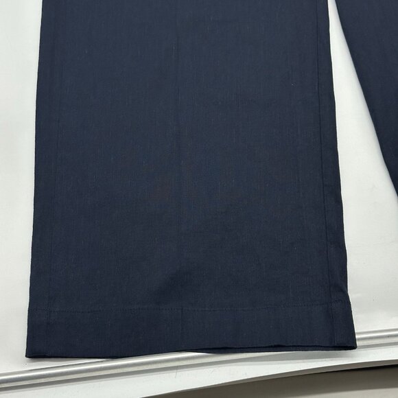 J Jill Linen Stretch Wide Leg Crop Women's Size Large Tall Navy Blue Pants - Picture 4 of 13